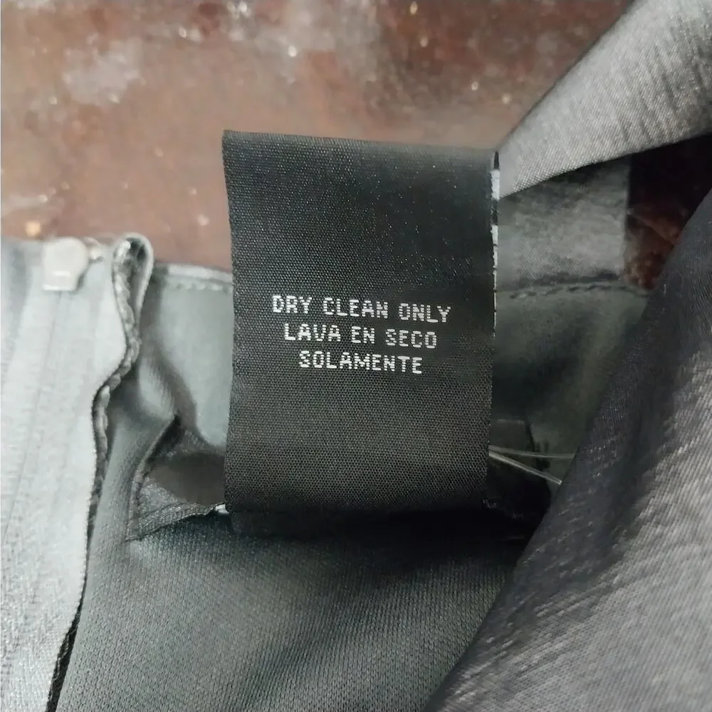 NWT! ALYN PAIGE, N.Y.! DOVE GRAY RAW SATIN, PLEAT FRONT, ROSETTE DRESS! SZ 3/4 - Picture 8 of 9